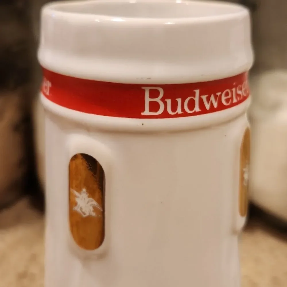 Vintage Budweiser Anheiser Busch Beer Steins Set of 2 12 oz.